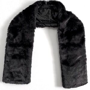 Kenneth Cole Black Faux Fur Scarf